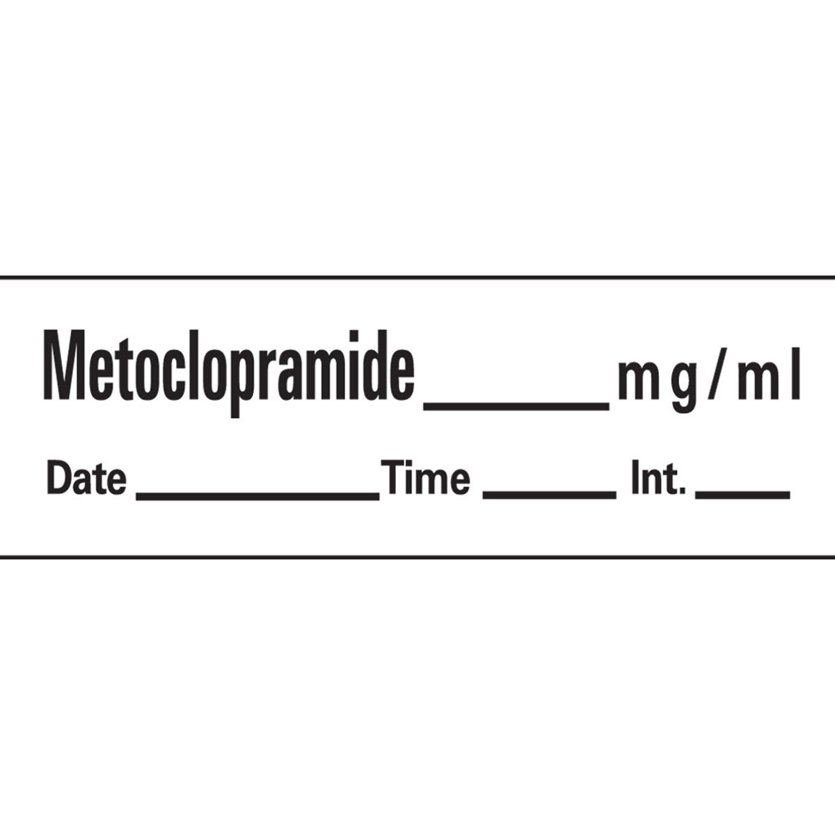 Photo 1 of PDC Healthcare AN-17 "Metoclopramide mg/mL" Removable Anesthesia Tape with Date, Time and Initial, 1" Core, 1/2" Width, 500" Length, White
