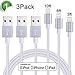 Xcords(TM) 3Pack 3ft 6ft 10ft Nylon Braided 8 Pin Lightning to USB Cable Charger Compatible with iPhone 7/ 7 Plus/6/ 6 Plus/ 6s/ 6s Plus /5/5s/5c/SE/iPad/iPod/Beats Pill+(silver)