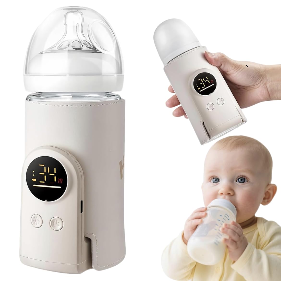 Photo 1 of 2026 Upgrade Portable Bottle Warmer for Travel,Comfortable Bottle Warmer on The go,Rapid Warming,Long-Lasting Warming up to 6-10H,Fast Charging Comfortable Baby Feeding