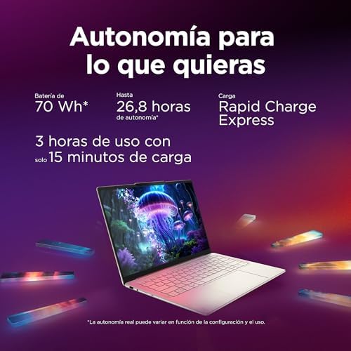 Yoga Slim 7 Gen 10 – Ordenador Portátil IA Aura Edition - 14'' OLED (Intel Core Ultra 7 258V, Intel AI Boost 47 Tops, 32GB RAM, 1TB SSD, Win11 Home, Wi-Fi7, Copilot+ PC) QWERTY Español, Gris