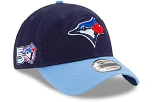 New Era 9TWENTY MLB Toronto Blue Jays 50th Anniversary Side Patch Alternate 4 Two Tone Player Replica Adjustable Hat - Navy/P