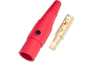Marinco CLS20MB-C CLS Cam Type, Series 16 Inline, Single Pin Connector, 400 Amp, 600 Volt, #2-2/0 AWG, Male - Red (C)