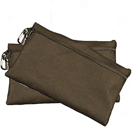 Zipper Bag Poly Cloth Value Package of 2 Bags (Black) Organize Storage Pouch Supplies Tools Cosmetics Money