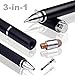 MEKO 3-in-1 Precision Series Disc Stylus Pen, 6-Inch (2 Piece) with 4 Pieces Disc, 2 Pieces Fiber Tip and 2 Pieces Refill Ink - Black/Black