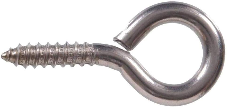 Favson Hanging Hooks,Eyebolt,1.37 inches Stainless Steel Heavy Duty Screw Eyes Lag Thread, [ Hooks Eyes][Screw Eyes], Small Eyelet Screws