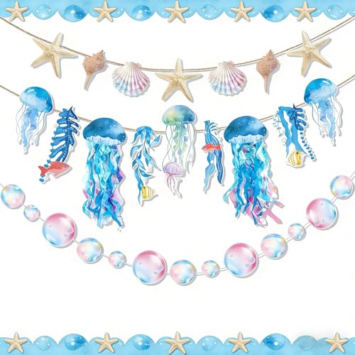 Blue Ocean Jellyfish Seashell Garland