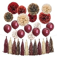 TSOTU Burgundy Party Decorations for Wedding Anniversary Bachelorette Bridal Shower Women Birthday Thanksgiving Day