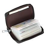 Alimei Credit Card Holder, Women's Credit Card Wallet,Leather RFID Blocking Cards Case (26 Card Black)