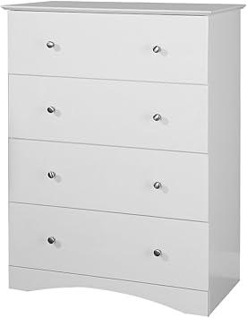 Amazon Com Walker Edison Solid Wood 4 Drawer Chest White