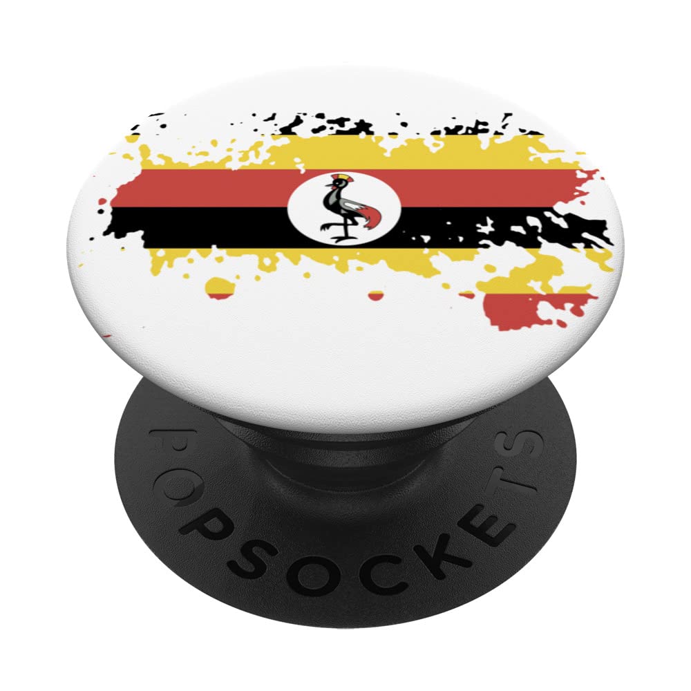 National Flag of Uganda souvenir gift for men women PopSockets Swappable PopGrip
