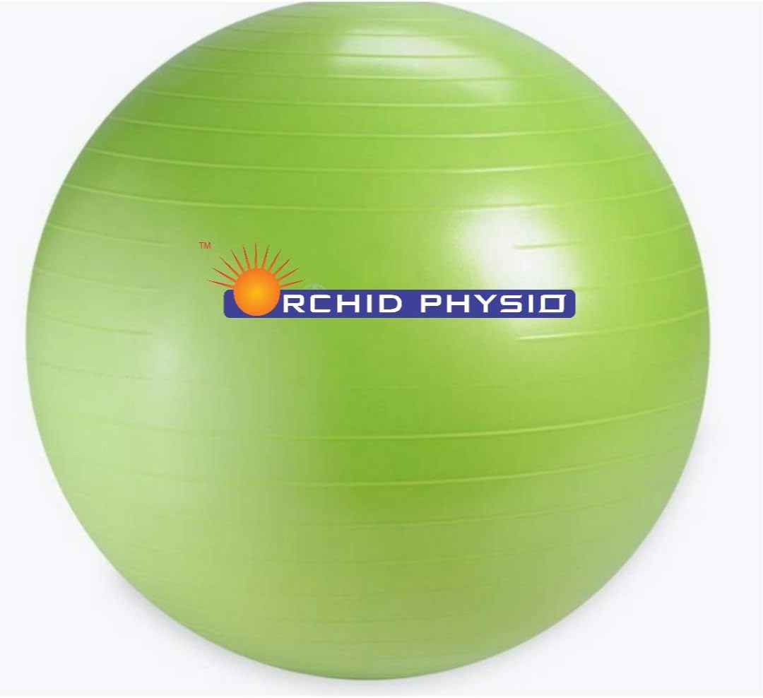 Orchid Physio Anti-Burst Yoga Exercise Gym Ball with Foot Pump (75 cms, Green) PREFFERED by PHYSIO's