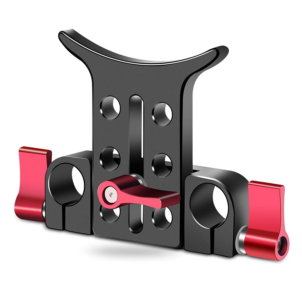 Lens Support Bracket, Telephoto Lens Holder for Film and Photography, Tripod head mount accessories Universal 55mm Adjustable Range Dual-hole Tube Clamp Lens Support Frame For DSLR 5D2 7D 550D 600D