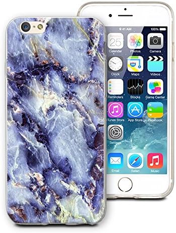 iPhone 6 / 6S Marble Case, CaseCarnival 2016 Icy Blue Marble Print Case, Blue and White Marble Case for iPhone 6S / 6 (Icy Blue)
