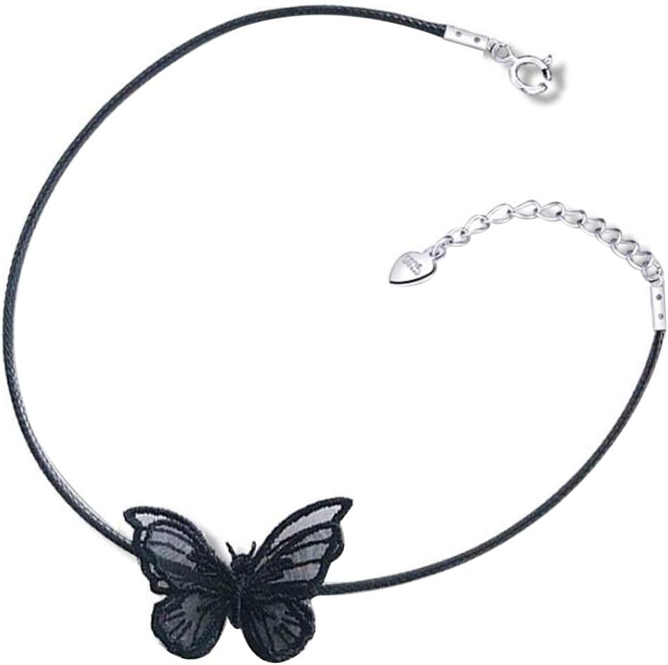 Caimeytie Women/Girl's Butterfly Choker Necklace S925 Sterling Silver