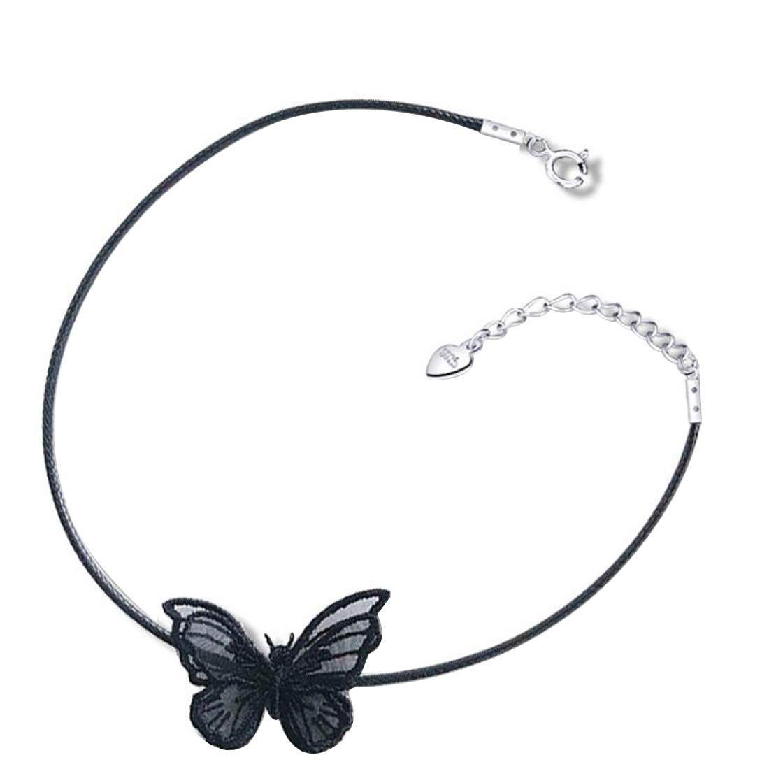 Caimeytie Women/Girl's Butterfly Choker Necklace S925 Sterling Silver Girls Present Valentines Gifts for Your Love