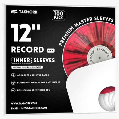 TAKMORK 12-Inch Vinyl Record Inner Sleeves