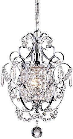 Crystal Chandelier Lighting 1 Light Chrome Ceiling Light for Bathroom Hallway Dining Room Y01