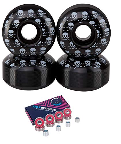 Cal 7 Skateboard Wheels and Bearings | 52mm 100A Wheel Set Combo (BoneSkull) - Thumbnail 2