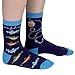 Bits and Pieces - Novelty Socks - Fishing - Silly Socks - Machine Washable - Cotton-Rich Socks, Fun Great Gift - Dark Blue - Adult Size 6-12