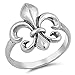 Oxford Diamond Co Fleur de Lis Plain .925 Sterling Silver Ring Size 7