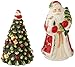 Spode Christmas Tree 3-Piece Hostess Set - Napkin Holder, Salt Shaker, Pepper Shaker (Santa & Tree Figural) - Festive Earthenware for Christmas, Holiday Entertaining - Collectible Gift Set