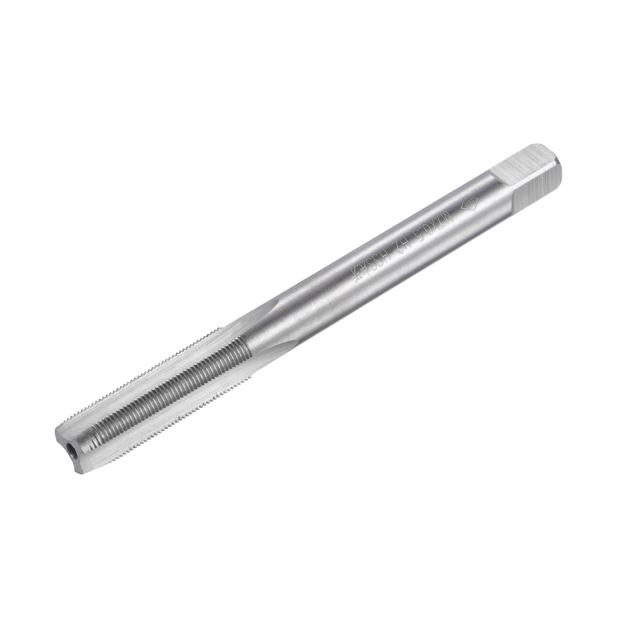 sourcing map Thread Milling Threading Tap M7 x 0.5, Metric Left Hand Machine HSS (High Speed Steel) Uncoated 3 Straight Flutes Screw Tap H2 Tapping Machinist Thread Repair Tool