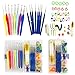 57 Pack Crochet Hooks Set Knitting Needles Kit Ergonomic Soft Rubber Handle Hooks 0.6mm to 6.0mm in US Standard Sizes with Complete Knitting Needle Accessories in Storage Case (CH-16)