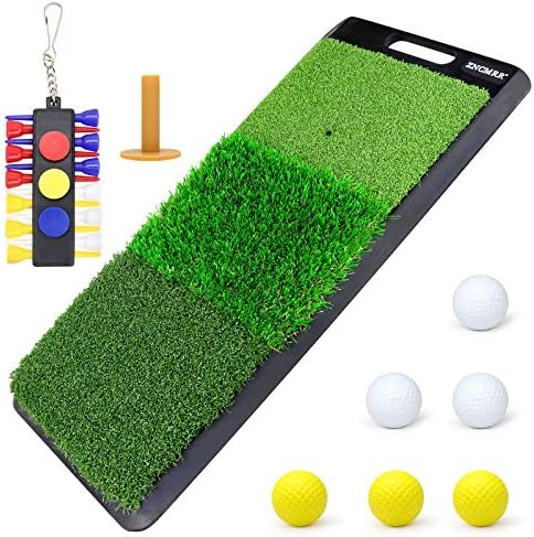ZNCMRR Tri-Turf Golf Hitting Mat,Portable Mat Golf Practice Training Sets with 6 Balls,Driving, Chipping Practice Training, Ideal for Indoor & Outdoor Training ZNCMRR Tri-Turf Golf Hitting Mat,Portable Mat Golf Practice Training Sets with 6 Balls,Driving, Chipping Practice Training, Ideal for Indoor & Outdoor Training