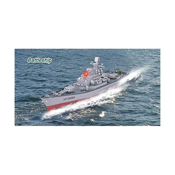 HSP Himoto RC ferngesteuertes Schlachtschiff mit Akku im Maßstab 1:250, Schiff-Modell im Zerstörer-Design, Kriegsschiff… – Bild 6