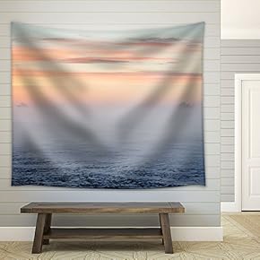 Nature Landscape with Fog at Dawn - Fabric Wall Tapestry Home Decor - 51x60 inches