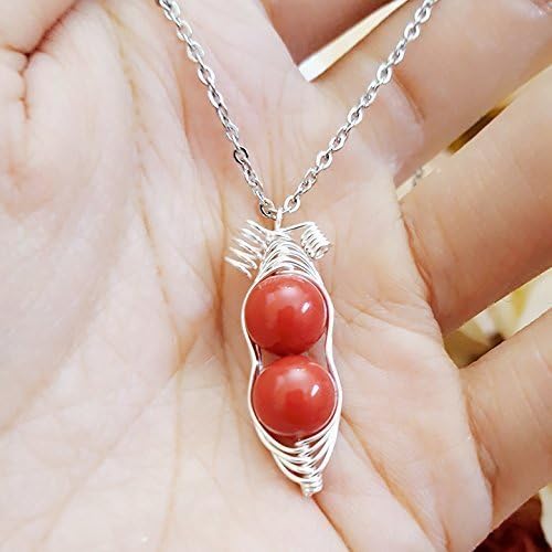 Swarovski Birthstone Pearl for JUL Peapod Necklace, Ruby 2 Peas in a Pod Necklace, Best Friend Gift, Birthday Gift (JUL)
