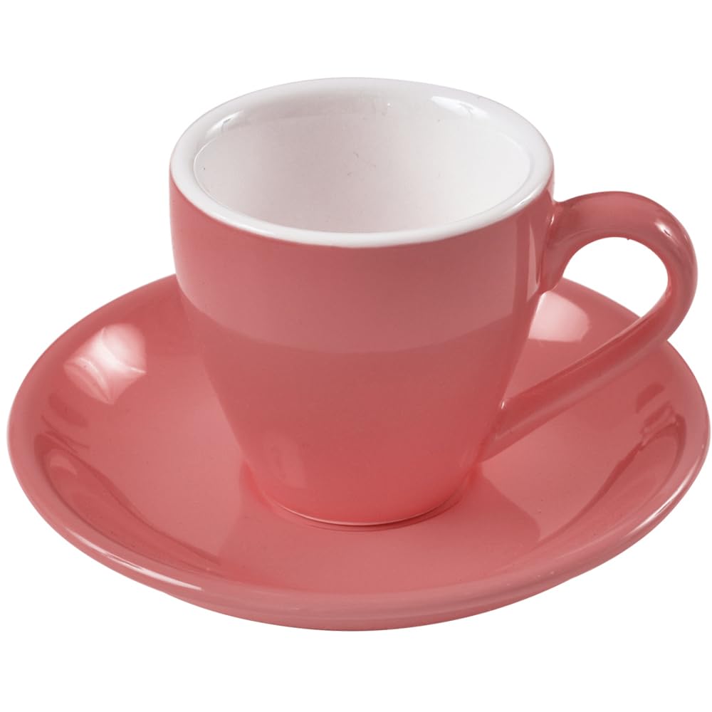 Photo 1 of ionEgg Porcelain Espresso Cup with Saucer, Espresso shot Cup, 80ml/2.7Oz, Pink