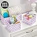 mDesign Fabric Drawer Divider Organizer Bin, Nursery/Bedroom Dresser, Closet, Shelf, Playroom Organization, Hold Clothes, Toys, Diapers, Bibs, Set of 3, 2 Pack, Wisteria Purple/White