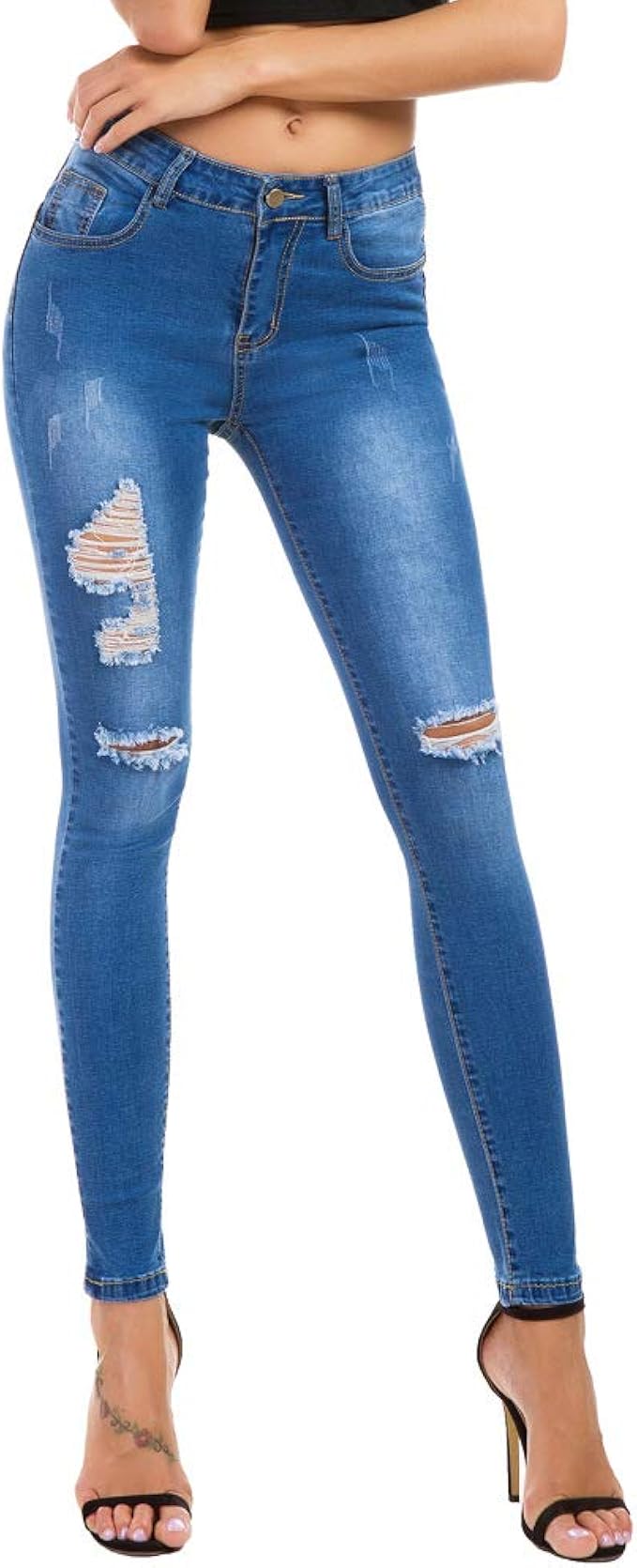 butt distressed jeans