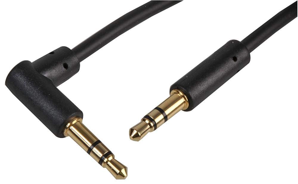Pro Signal PSG3124-10M Slim 3.5mm Stereo Jack Plug to 90 Degree Jack Plug Lead, 10m, Black