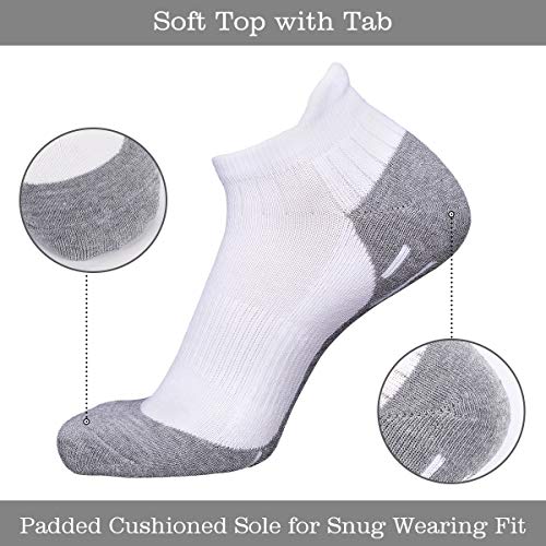 Heatuff Men's Low Cut Ankle Socks Athletic Cushioned Moisture Wicking Breathable Casual Tab Socks -6 Pack(Black)