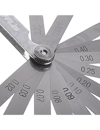 Bcp Color Plateado 0.02 1 mm espesor Feeler cónicos calibradores, 17 en 1