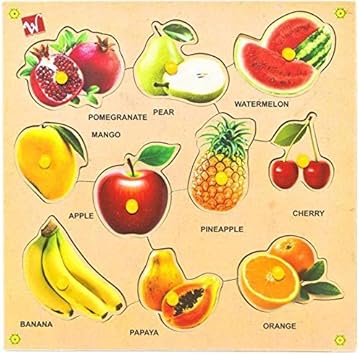 Toyvala Jigsaw Puzzle Board for Kids Fruits Learning & Educational Gift for Kids (10 Pieces)