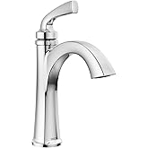 Delta Geist Chrome Bathroom Faucet 1 Hole, Single Hole Bathroom Sink Faucet for Vanity, Push-Pop Drain Assembly, Chrome 15864LF
