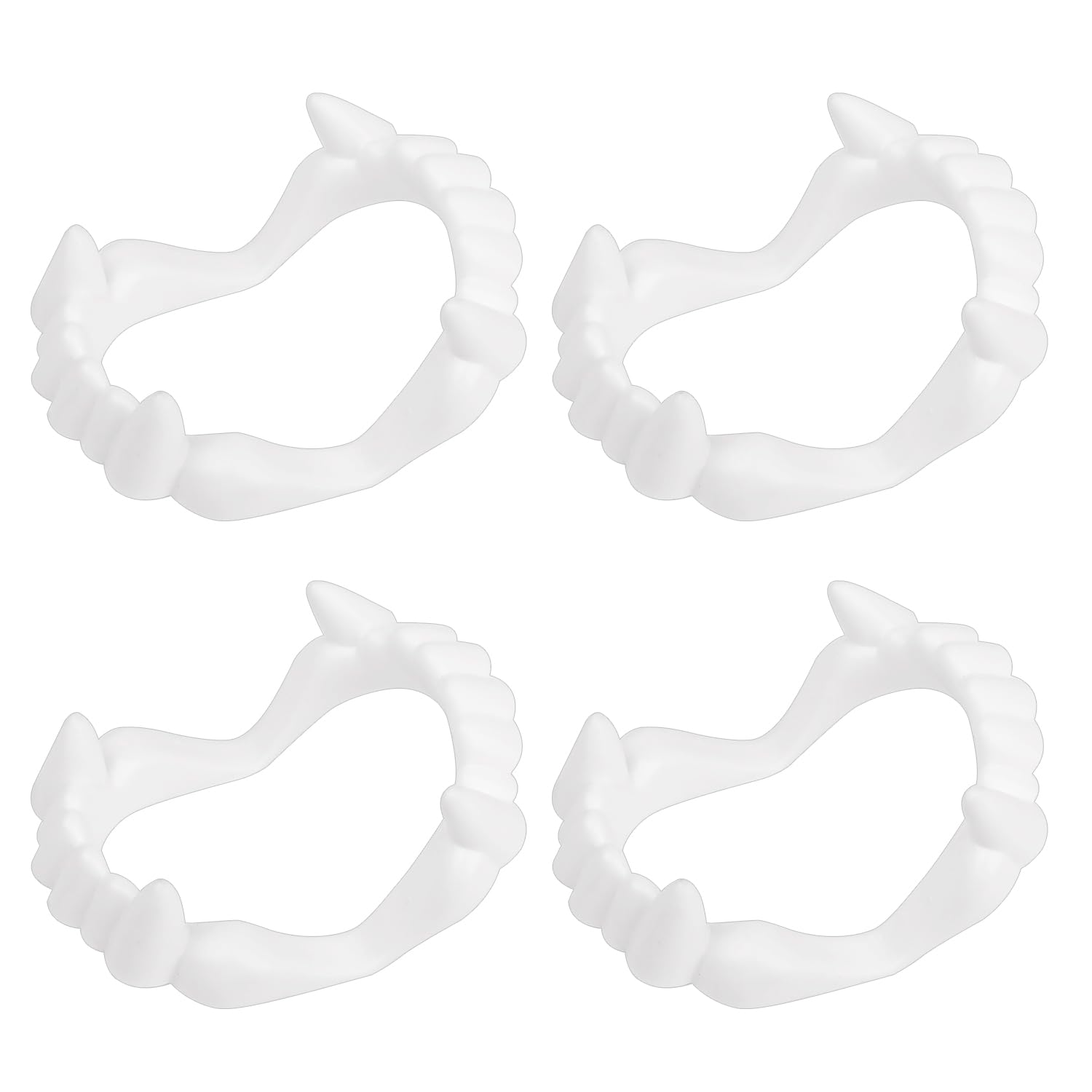 NAUZE 4 Pieces Halloween Vampire Teeth Fangs Horrid Vampire Dentures for Cosplay Party Props Halloween Party Fangs