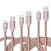Micro USB Cable, 3-Pack Fasgear Android Phone Fast Charger [3.3ft,6ft,10ft] Nylon Braided Data Sync Quick Charge Cord Compatible for Galaxy J7/J8, S6/S7 Edge, Kindle, Xbox, PS4, TV Stick (Rose Gold)