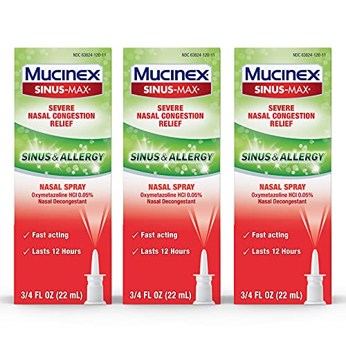 Mucinex SinusMax Nasal Spray for Sinus & Allergy (.75 oz Bottle), FastActing & Fragrance Free