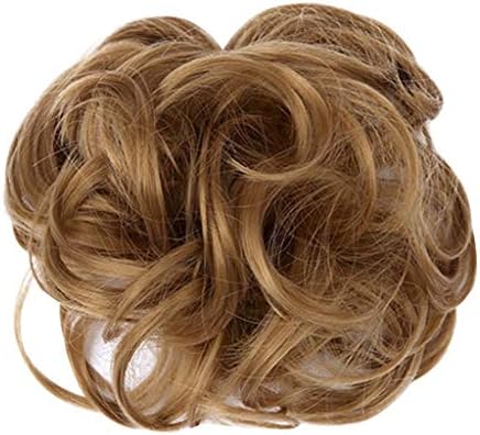 PLmed Fashion Curly Messy Bun Hair Piece Scrunchie Updo Cover Hair Extensions Real as Human (I)