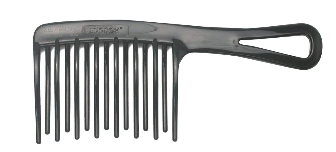 EUROSTIL Premium Double Pua Comb 19 cm 1 Unisex Adult, Black, Single