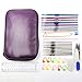 Wisehands Crochet Set 22pcs Hooks in Purple Case Sewing Kits Complete with Scissors, Stitch Markers, Gauge Measure, Yarn Needles, 4.5