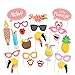 BESTOYARD Hawaiian Photo Booth Props Summer Birthday Party Photo Posing Props Luau Wedding Favors 21pcs