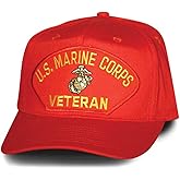 USMC Marine Corps Veteran Red Ball Cap