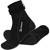 XUKER Neoprene Water Socks, Winter Fleece-Lined Warm Wetsuit Winter Socks for Scuba Diving Snorkeling Surfing