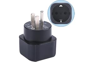 Europe to US/Canada/Mexico Plug Adapter, EU Schuko Type C/E/F Plug Fit to USA/Canada Socket, European/Germany/French Plug to 