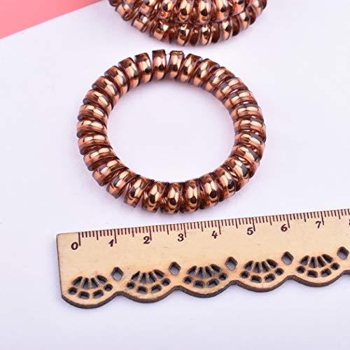 40PCS Spiral Hair Ties, Coil Hair Ties, Phone Cord Hair Ties, Hair Coils Ponytail Holder Hair Accessories for Women Girl - Thumbnail 4
